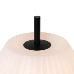 QAZQA Gartenbeleuchtung|Tischlampe Außen*Tischleuchte für den Außenbereich schwarz mit weißem Schirm IP44 - Robbert