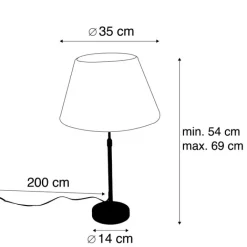 QAZQA Tischlampen|Wohnzimmerlampen*Tischleuchte gold / messing mit plissiertem Schirm creme 35 cm - Parte
