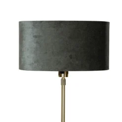 QAZQA Tischlampen|Wohnzimmerlampen*Tischleuchte Gold mit ovalem Samtschirm Grün 35cm - Parte