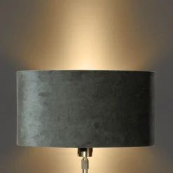 QAZQA Tischlampen|Wohnzimmerlampen*Tischleuchte Gold mit ovalem Samtschirm Grün 35cm - Parte