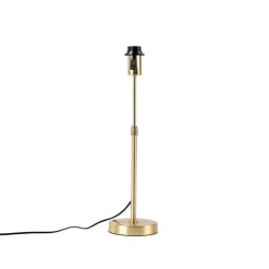 QAZQA Tischlampen|Wohnzimmerlampen*Tischleuchte gold verstellbar mit Schirm hellbraun 35 cm - Parte