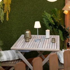 Newgarden Gartenbeleuchtung|Led-Außenleuchten*Tischleuchte grau inkl. LED wiederaufladbar mit Touchdimmer - Renata