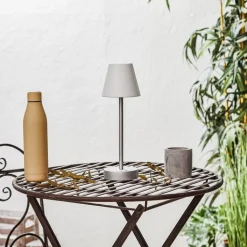 Newgarden Gartenbeleuchtung|Led-Außenleuchten*Tischleuchte grau inkl. LED wiederaufladbar mit Touchdimmer - Renata