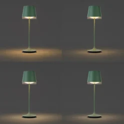 QAZQA Professional Gartenbeleuchtung|Led-Außenleuchten*Tischleuchte Grün inkl. LED IP65 Wiederaufladbar mit Ladestation - Bass