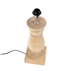 QAZQA Leuchten Ohne Schirm|Tischlampen*Tischleuchte im Landhausstil Holz natur ohne Lampenschirm - Catnip