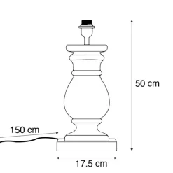 QAZQA Leuchten Ohne Schirm|Tischlampen*Tischleuchte im Landhausstil Holz natur ohne Lampenschirm - Catnip