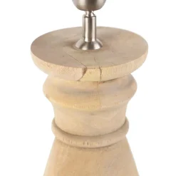 QAZQA Leuchten Ohne Schirm|Tischlampen*Tischleuchte im Landhausstil Holz natur ohne Lampenschirm - Catnip