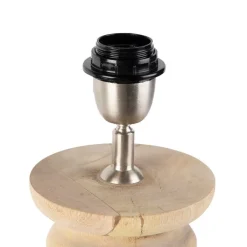 QAZQA Leuchten Ohne Schirm|Tischlampen*Tischleuchte im Landhausstil Holz natur ohne Lampenschirm - Catnip