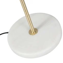 QAZQA Tischlampen|Wohnzimmerlampen*Tischleuchte Messing mit Samtschirm Taupe 35cm - Kaso