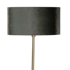 QAZQA Tischlampen|Wohnzimmerlampen*Tischleuchte Messing mit ovalem Samtschirm Grün 35cm - Simplo