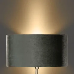 QAZQA Tischlampen|Wohnzimmerlampen*Tischleuchte Messing mit ovalem Samtschirm Grün 35cm - Simplo