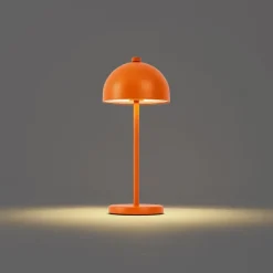QAZQA Gartenbeleuchtung|Led-Außenleuchten*Tischleuchte Orange inkl. LED IP54 Wiederaufladbar mit Ladestation - Squirrel