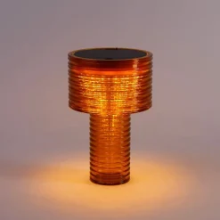 Newgarden Gartenbeleuchtung|Led-Außenleuchten*Tischleuchte Orange Kunststoff inkl. LED Solar Wiederaufladbar IP44 - Ambar