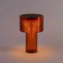 Newgarden Gartenbeleuchtung|Led-Außenleuchten*Tischleuchte Orange Kunststoff inkl. LED Solar Wiederaufladbar IP44 - Ambar