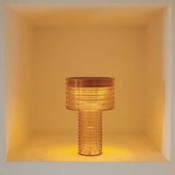 Newgarden Gartenbeleuchtung|Led-Außenleuchten*Tischleuchte Orange Kunststoff inkl. LED Solar Wiederaufladbar IP44 - Ambar