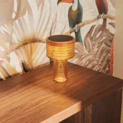 Newgarden Gartenbeleuchtung|Led-Außenleuchten*Tischleuchte Orange Kunststoff inkl. LED Solar Wiederaufladbar IP44 - Ambar