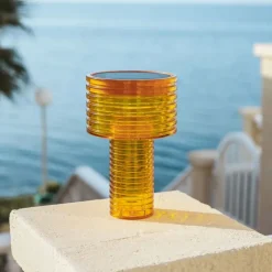 Newgarden Gartenbeleuchtung|Led-Außenleuchten*Tischleuchte Orange Kunststoff inkl. LED Solar Wiederaufladbar IP44 - Ambar