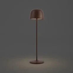 QAZQA Led-Außenleuchten|Tischlampe Außen*Tischleuchte Rostbraun inkl. LED Wiederaufladbar mit Ladestation IP65 - Raika