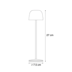 QAZQA Led-Außenleuchten|Akkulampen Outdoor*Tischleuchte schwarz inkl. LED, wiederaufladbar mit Ladestation IP65 - Raika
