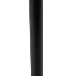 QAZQA Tischlampen|Wohnzimmerlampen*Tischleuchte Schwarz mit ovalem Leinenschirm Weiß 35cm - Simplo