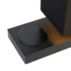 Trio Leuchten Tischlampen|Wohnzimmerlampen*Tischleuchte schwarz mit schwarzem Schirm, Touchsensor und Wireless Charger - Romina