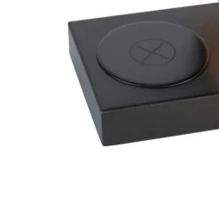 Trio Leuchten Tischlampen|Wohnzimmerlampen*Tischleuchte schwarz mit schwarzem Schirm, Touchsensor und Wireless Charger - Romina