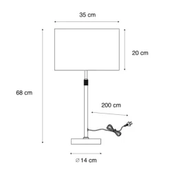 QAZQA Tischlampen|Wohnzimmerlampen*Tischleuchte Schwarz mit Taupe Samt-Schirm 35cm - Parte