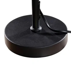 QAZQA Tischlampen|Wohnzimmerlampen*Tischleuchte Schwarz mit Taupe Samt-Schirm 35cm - Parte