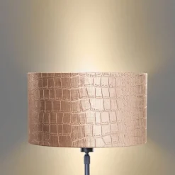 QAZQA Tischlampen|Wohnzimmerlampen*Tischleuchte Schwarz mit Samt-Schirm Krokodil-Design 35cm - Parte