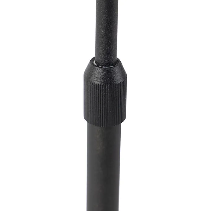 QAZQA Tischlampen|Wohnzimmerlampen*Tischleuchte Schwarz mit Samtlampenschirm Blattdesign und goldener Innenseite - Parte