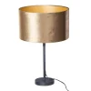 QAZQA Tischlampen|Wohnzimmerlampen*Tischleuchte Schwarz mit Samtschirm Bronze 35cm - Parte