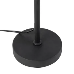 QAZQA Tischlampen|Esszimmerlampen*Tischleuchte schwarz verstellbar mit Schirm hellbraun 35 cm - Parte