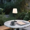 QAZQA Gartenbeleuchtung|Led-Außenleuchten*Tischleuchte Schwarz Wiederaufladbar Incl. LED und Dimmer IP54 - Jude