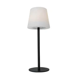 QAZQA Gartenbeleuchtung|Led-Außenleuchten*Tischleuchte Schwarz Wiederaufladbar Incl. LED und Dimmer IP54 - Jude