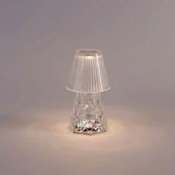 Newgarden Gartenbeleuchtung|Led-Außenleuchten*Tischleuchte transparentes Glas inkl. LED Wiederaufladbar IP44 - Lola 20 Lux