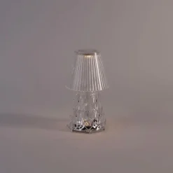 Newgarden Gartenbeleuchtung|Led-Außenleuchten*Tischleuchte transparentes Glas inkl. LED Wiederaufladbar IP44 - Lola 20 Lux