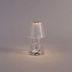 Newgarden Gartenbeleuchtung|Led-Außenleuchten*Tischleuchte transparentes Glas inkl. LED Wiederaufladbar IP44 - Lola 20 Lux