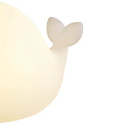 Kinder QAZQA Kinderzimmerlampen|Led-Außenleuchten*Tischleuchte Weiß 30cm inkl. LED Dimmbar IP54 Wiederaufladbar - Baby Whale
