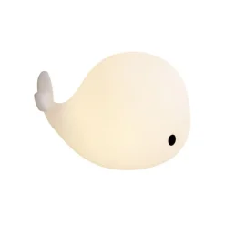 Kinder QAZQA Kinderzimmerlampen|Led-Außenleuchten*Tischleuchte Weiß 30cm inkl. LED Dimmbar IP54 Wiederaufladbar - Baby Whale