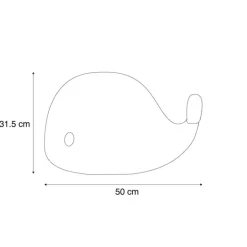 Kinder QAZQA Kinderzimmerlampen|Led-Außenleuchten*Tischleuchte Weiß 50cm inkl. LED Dimmbar IP54 Wiederaufladbar - Baby Whale