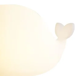 Kinder QAZQA Kinderzimmerlampen|Led-Außenleuchten*Tischleuchte Weiß 50cm inkl. LED Dimmbar IP54 Wiederaufladbar - Baby Whale