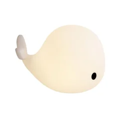 Kinder QAZQA Kinderzimmerlampen|Led-Außenleuchten*Tischleuchte Weiß 50cm inkl. LED Dimmbar IP54 Wiederaufladbar - Baby Whale