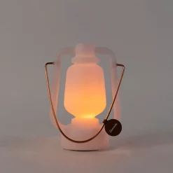 QAZQA Gartenbeleuchtung|Led-Außenleuchten*Tischleuchte weiß Flammeneffekt 22 cm - Storm Mini