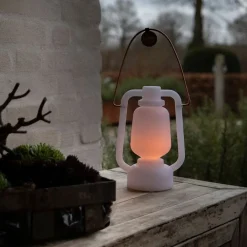 QAZQA Gartenbeleuchtung|Led-Außenleuchten*Tischleuchte weiß Flammeneffekt 22 cm - Storm Mini