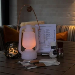 QAZQA Gartenbeleuchtung|Led-Außenleuchten*Tischleuchte weiß Flammeneffekt 22 cm - Storm Mini