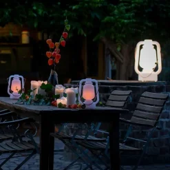 QAZQA Gartenbeleuchtung|Led-Außenleuchten*Tischleuchte weiß Flammeneffekt 22 cm - Storm Mini