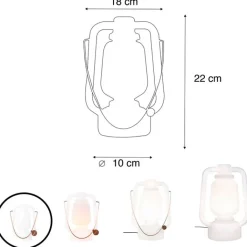 QAZQA Gartenbeleuchtung|Led-Außenleuchten*Tischleuchte weiß Flammeneffekt 22 cm - Storm Mini