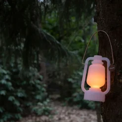 QAZQA Gartenbeleuchtung|Led-Außenleuchten*Tischleuchte weiß Flammeneffekt 22 cm - Storm Mini