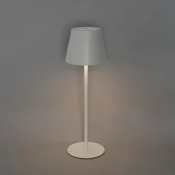 QAZQA Gartenbeleuchtung|Led-Außenleuchten*Tischleuchte weiß inkl. dimmbarer und wiederaufladbarer LED IP54 - Murdock