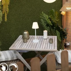Newgarden Gartenbeleuchtung|Led-Außenleuchten*Tischleuchte weiß inkl. LED wiederaufladbar mit Touchdimmer - Renata